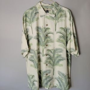 Tommy Bahama 100% silk men's Palm trees tropical Hawaii luau shirt